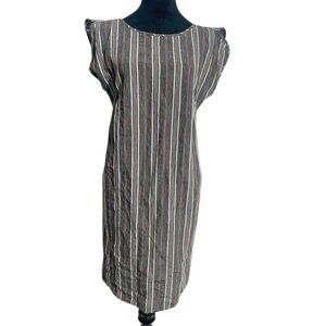 Studio 412 Size Small Linen Dress Stripe Boho Lagenlook